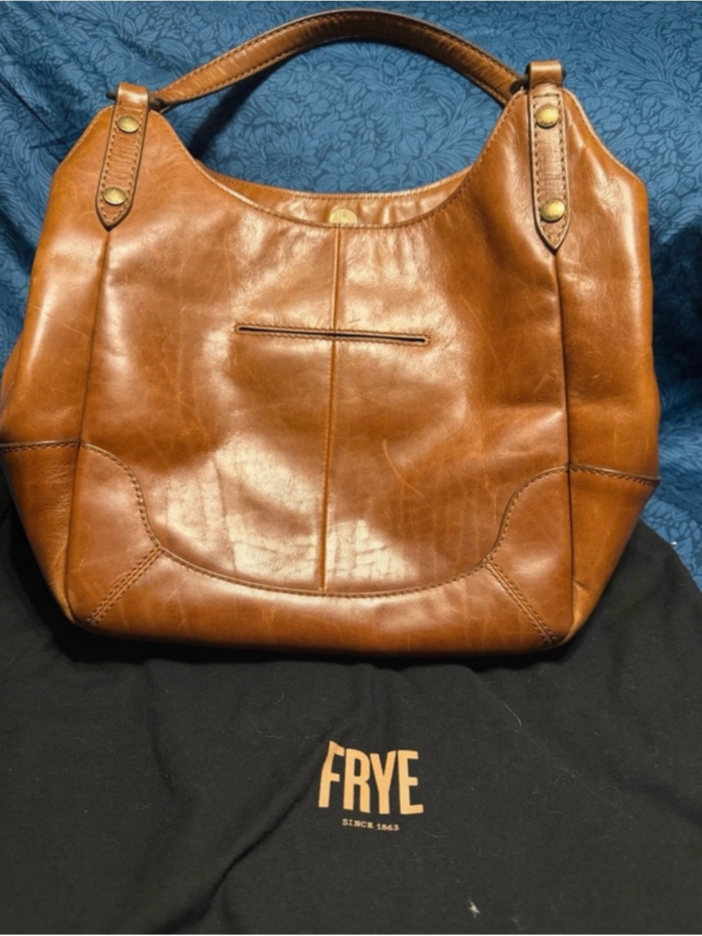 Frye Cognac Brown Leather Shoulder Hobo